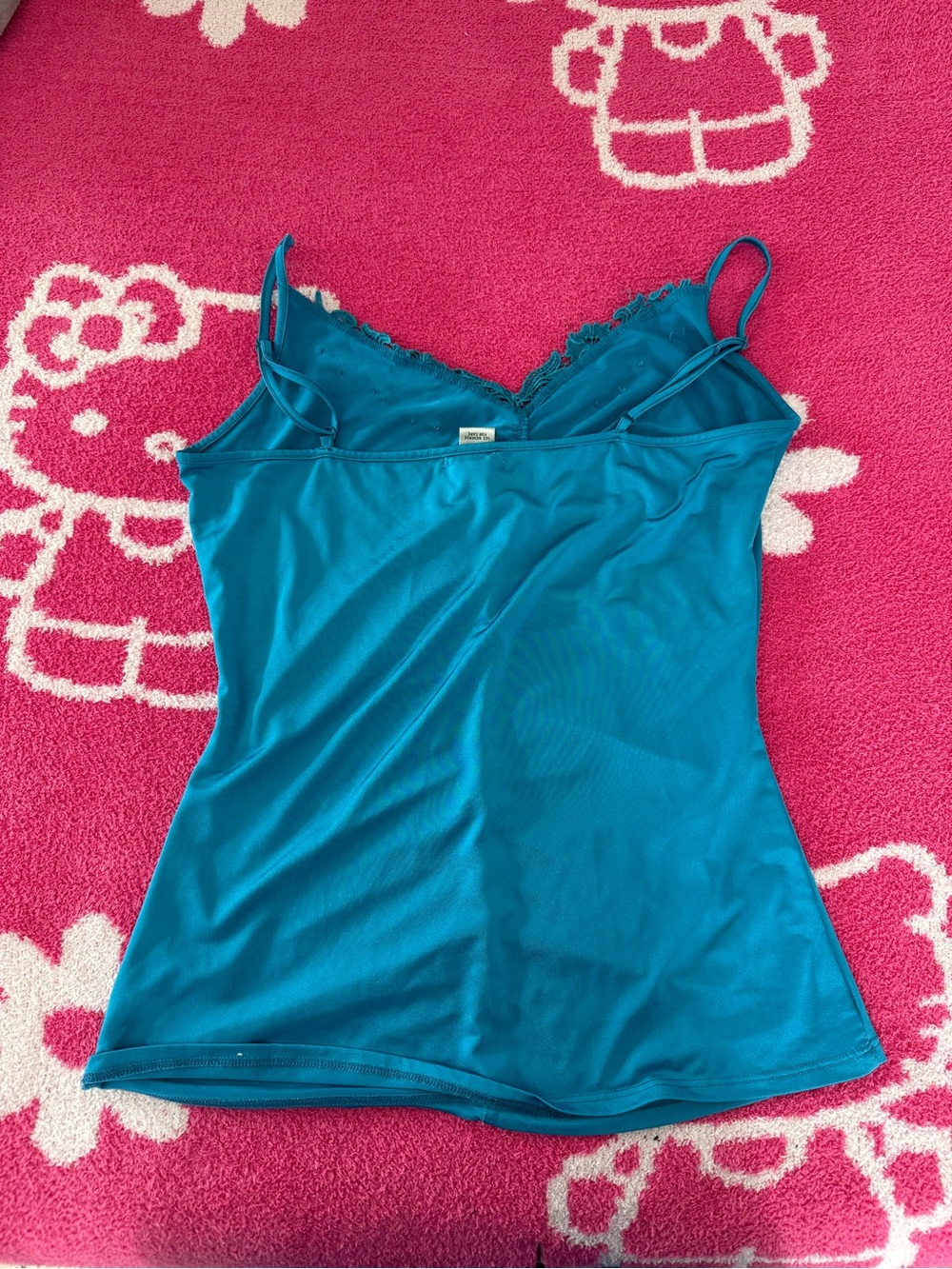 Cache Teal Lace-Detail Ruched Cami - Picture 2 of 4